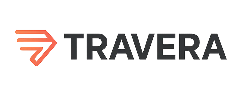 Logo ficticio "TRAVERA"