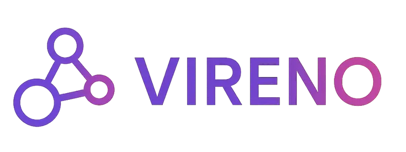 Logo ficticio "VIRENO"